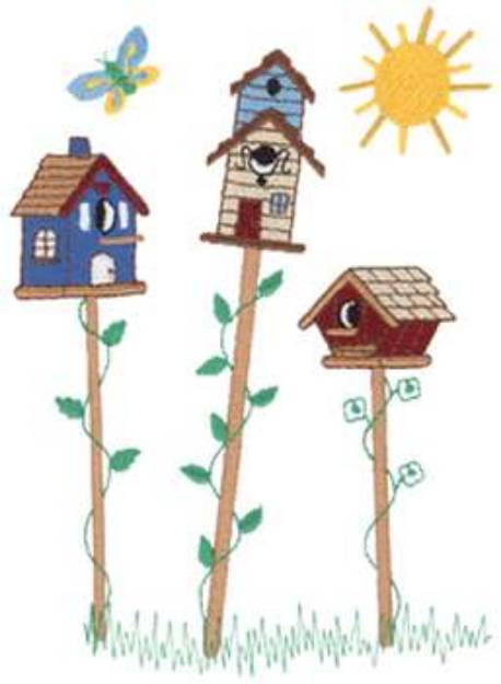 Picture of Birdhouses Machine Embroidery Design