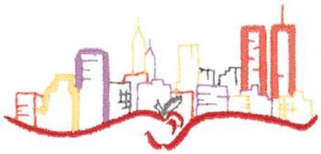 Picture of New York Skyline Machine Embroidery Design