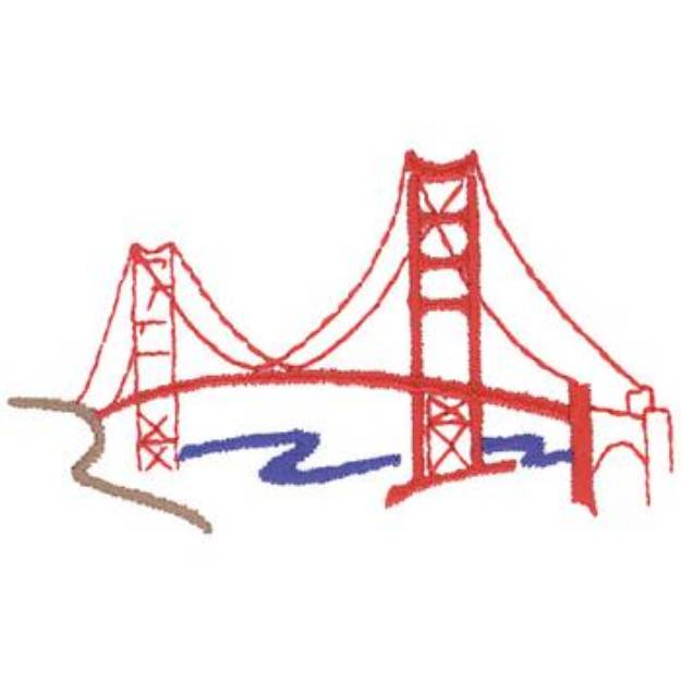Picture of Golden Gate Bridge Machine Embroidery Design