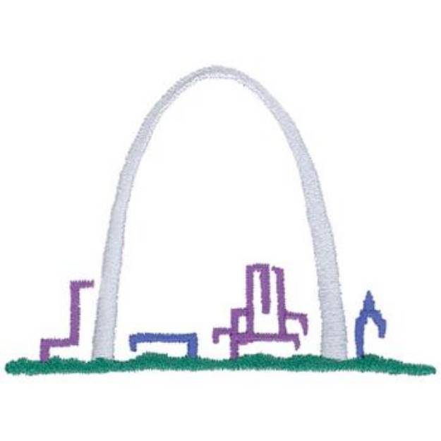 Picture of Saint Louis Skyline Machine Embroidery Design