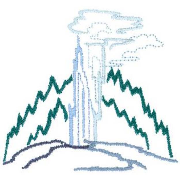 Picture of Old Faithful Geyser Machine Embroidery Design