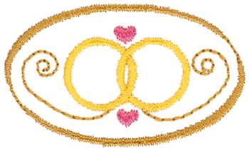 Wedding Ring Scroll Machine Embroidery Design