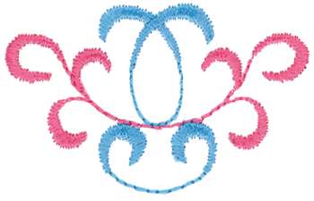 Pink and Blue Swirl Machine Embroidery Design