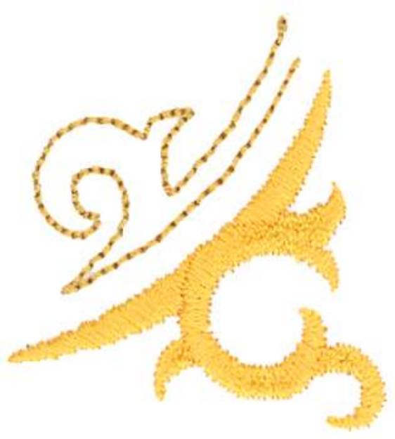 Picture of Yellow Scroll Machine Embroidery Design