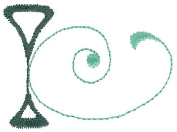 Green Scroll Machine Embroidery Design