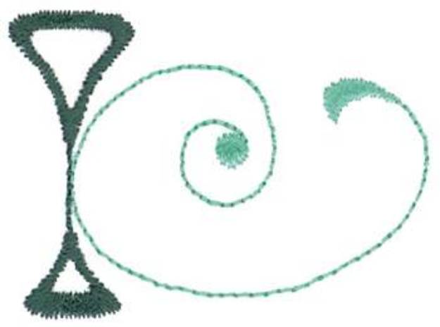 Picture of Green Scroll Machine Embroidery Design