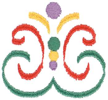 Multi Colored Scroll Machine Embroidery Design