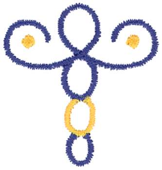 Blue Scroll Machine Embroidery Design