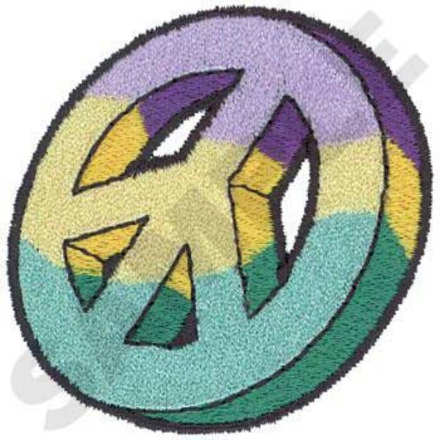 Picture of 3D Peace Sign Machine Embroidery Design