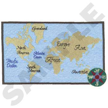 Old Map Machine Embroidery Design