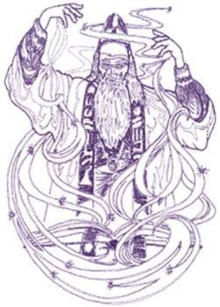 Picture of Wizard Outline Machine Embroidery Design