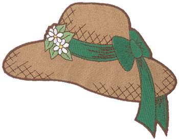 Straw Hat Machine Embroidery Design