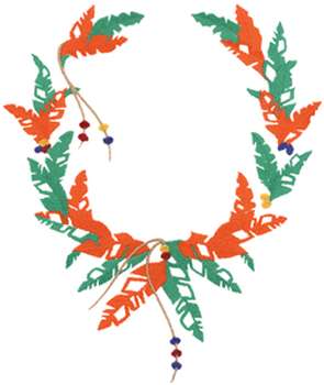 Feather Wreath Machine Embroidery Design