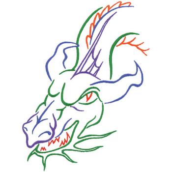 Dragon Outline Machine Embroidery Design