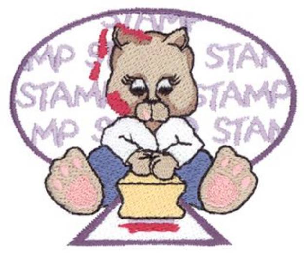 Picture of Stamping Kitty Machine Embroidery Design