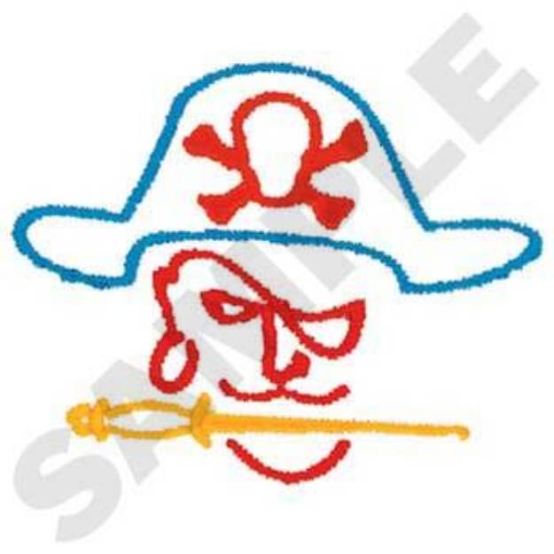 Picture of Pirate Head Outline Machine Embroidery Design