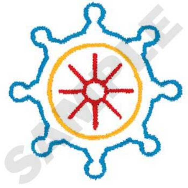 Picture of Ship Wheel Outline Machine Embroidery Design