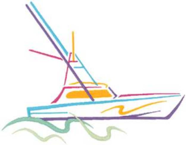 Picture of Abstract Yacht Machine Embroidery Design