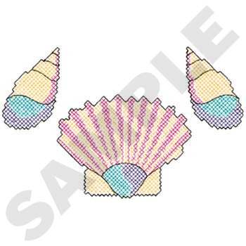 Cross Stitch Shells Machine Embroidery Design