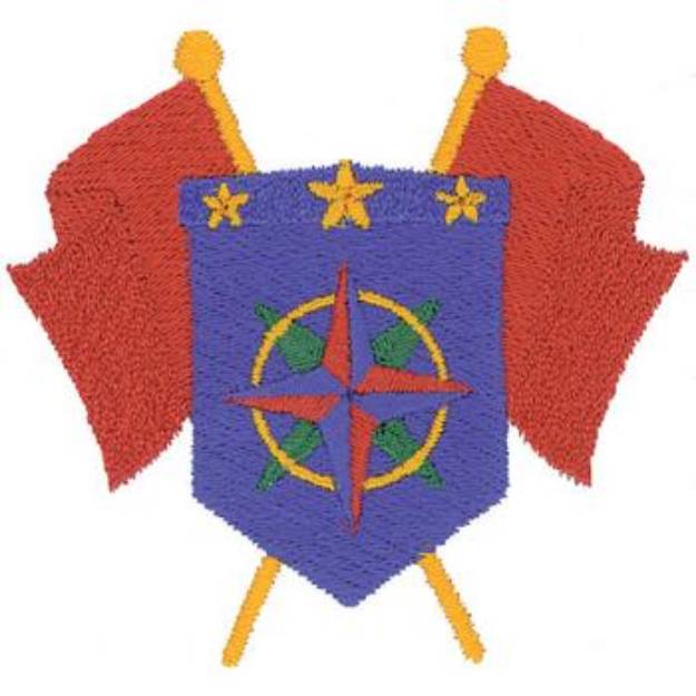 Picture of Compass Crest Machine Embroidery Design