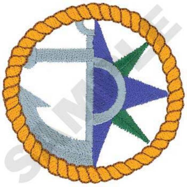 Picture of Anchor And Compass Machine Embroidery Design