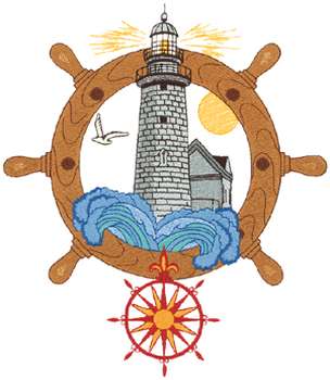 Lighthouse Logo Machine Embroidery Design