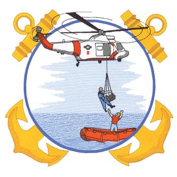 Coast Guard Scene Machine Embroidery Design