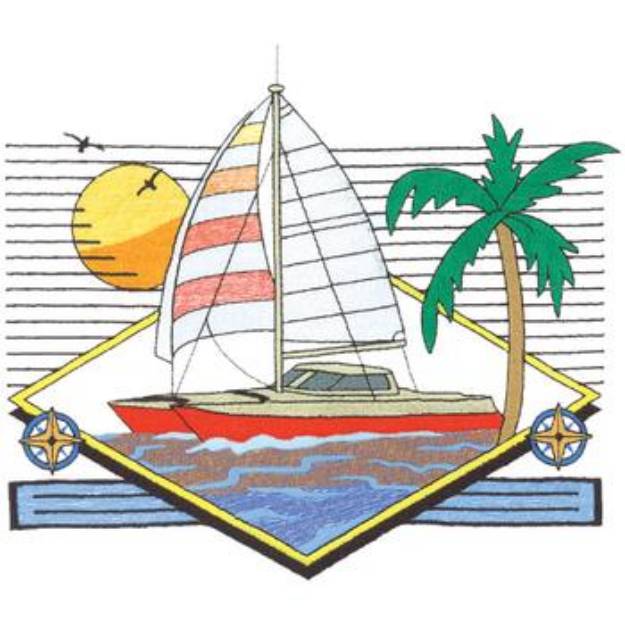 Picture of Catamaran Logo Machine Embroidery Design