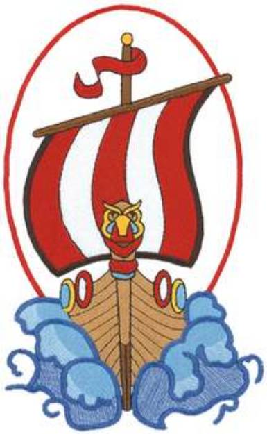 Picture of Viking Longship Logo Machine Embroidery Design