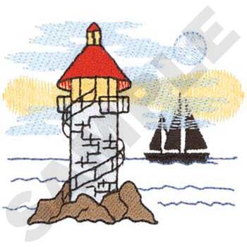 Spiral Lighthouse Machine Embroidery Design