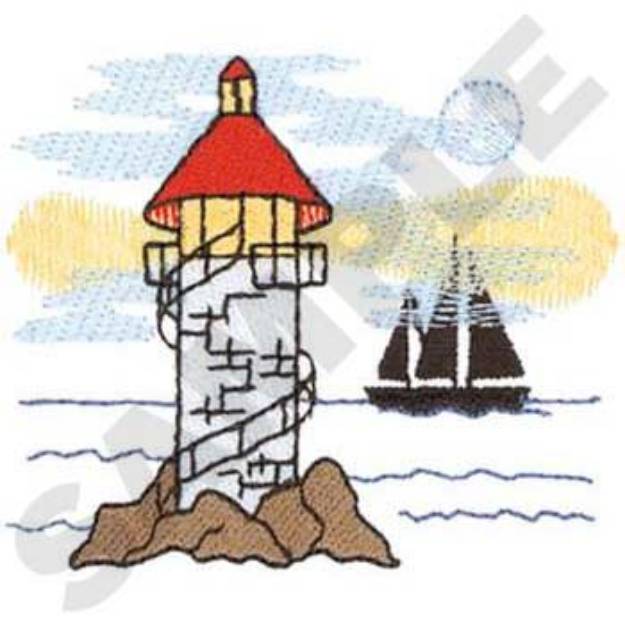 Picture of Spiral Lighthouse Machine Embroidery Design