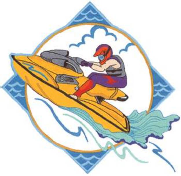 Picture of Jet Ski Logo Machine Embroidery Design