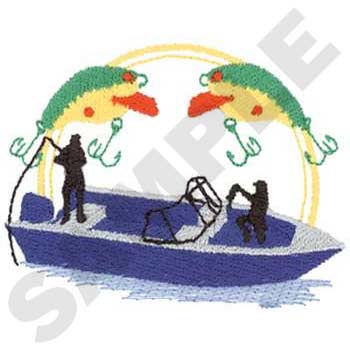 Fishing Logo Machine Embroidery Design