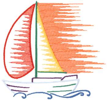 Sailboat Outline Machine Embroidery Design