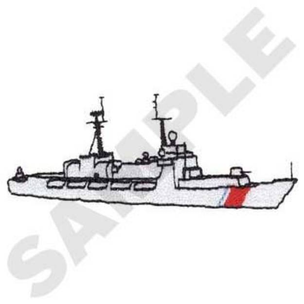 Picture of Coast Guard Ship Machine Embroidery Design