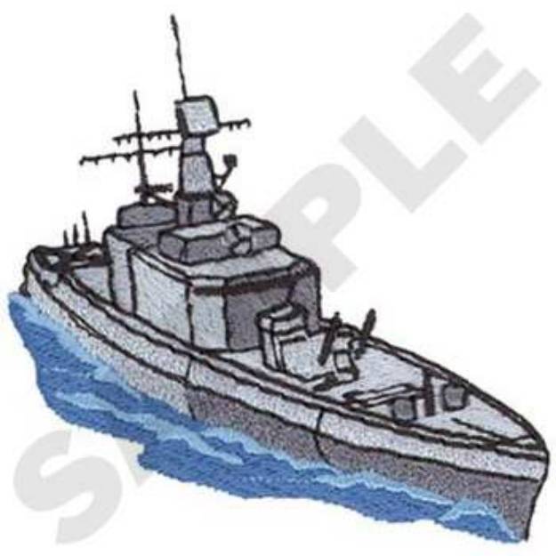 Picture of Naval Cruiser Machine Embroidery Design