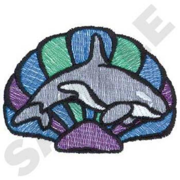 Picture of Whale With Seashell Machine Embroidery Design