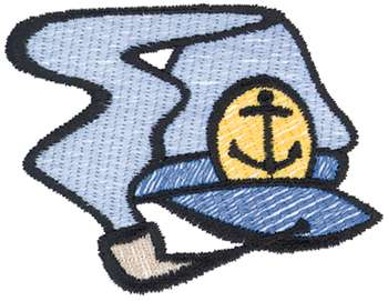 Captains Hat And Pipe Machine Embroidery Design