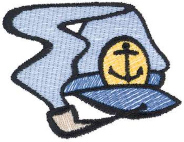Picture of Captains Hat And Pipe Machine Embroidery Design