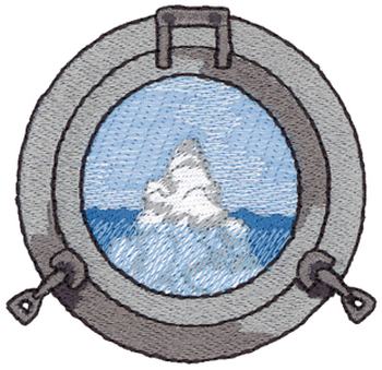 Porthole With Iceberg Machine Embroidery Design