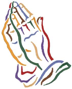 Praying Hands Outline Machine Embroidery Design