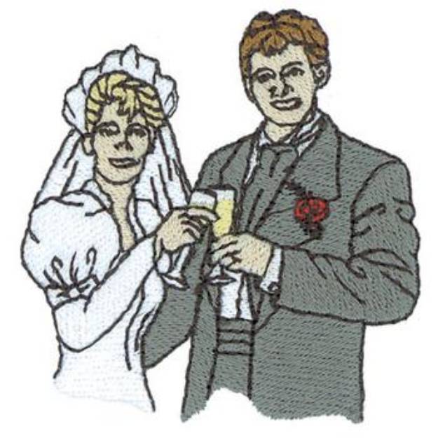 Picture of Bride And Groom Machine Embroidery Design