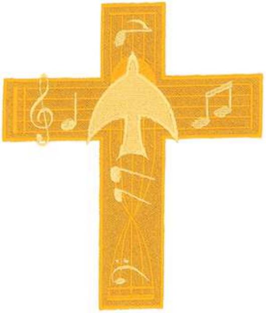 Picture of Musical Cross Machine Embroidery Design