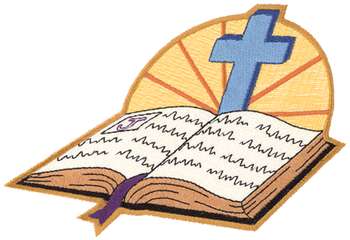 Bible With Cross Machine Embroidery Design