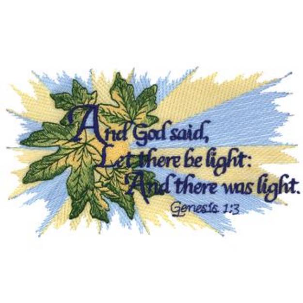 Picture of Genesis Bible Verse Machine Embroidery Design