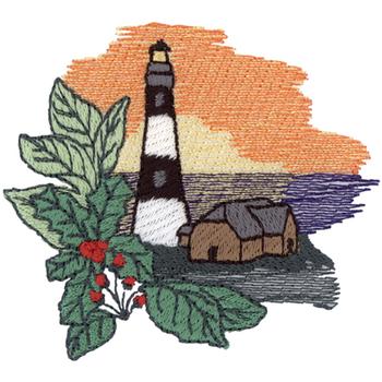 Scenic Lighthouse Machine Embroidery Design