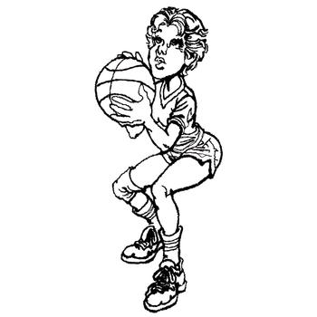 Basketball Girl Outline Machine Embroidery Design