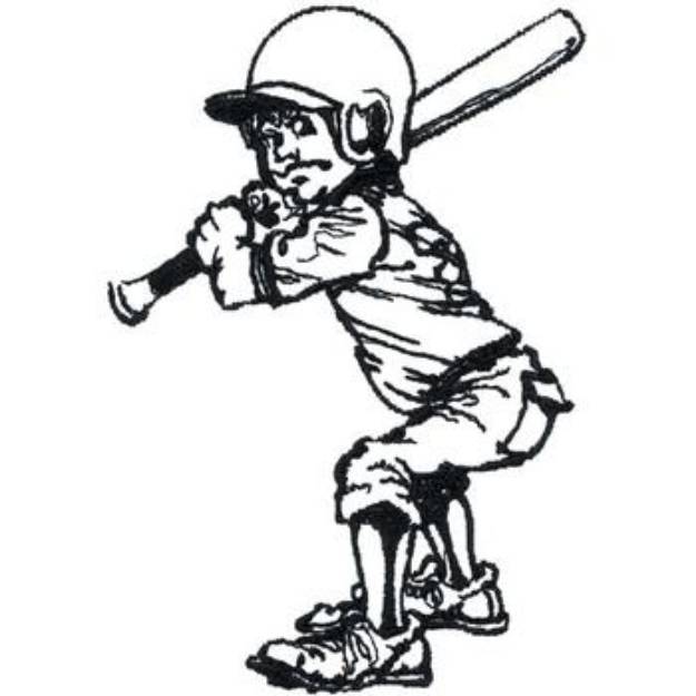 Picture of Baseball Boy Outline Machine Embroidery Design