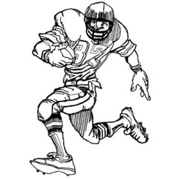 Picture of Football Player Outline Machine Embroidery Design
