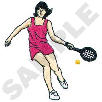 Woman Tennis Player Machine Embroidery Design